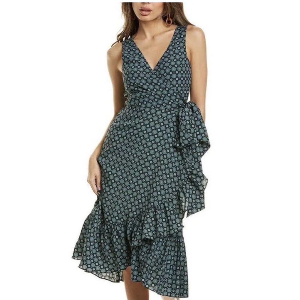 Tory Burch NWT Medallion ruffle wrap dress size 6.